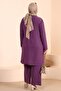 Women's Hijab Suit Large Size 2 Piece Set Hijab Combination Plum - 7