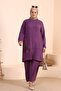 Women's Hijab Suit Large Size 2 Piece Set Hijab Combination Plum - 5