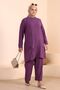 Women's Hijab Suit Large Size 2 Piece Set Hijab Combination Plum - 6