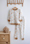 0.5 Tog - 100% Organic Cotton Pajama Set - Bohemian Heart Pattern - 6