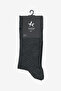 Men's Anthracite Cotton Patterned Single Socks