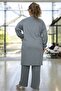 Tricoted Fabric with Rips, Slit Tunic, Elastic Waist Pants, Plus Size, Double Tricoted Set - 3