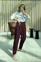 Women's Burgundy Stylish Office Pleated Carrot-Cut Trousers - 6