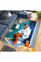 North Collection Colorful Bathroom with White Bathrobe Cat Patterned Woven Base Decorative Carpet North32 - 2