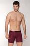 Claret Red Men's Modal Boxers - Logo, Elastic Long Cut