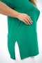 Women's Crew Neck Slit Detailed Large Size T-Shirt 9633-22 - 6