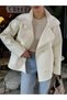 Women's Black Oversize Jacket - 7