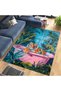 North Collection Nature Themed Tiger Patterned Woven Base Decorative Carpet in Pink Bathtub North38 - 2