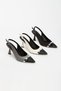 Pointed Toe Women's Heeled Shoes with Metal Details - 6