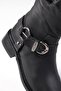 Lola Genuine Leather Black Color Women's Heelless Biker Boots - 2