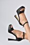 Hard Mirror Black High Platform Women's Shoes 13 cm - 2