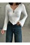 V Long Sleeve Sally Blouse with Gather Detail on the Front, Loose Bottom