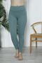 Women's High Waist Slimming Leggings Camisole Ribbed Polyester Green - 2