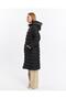 Women's Long Padded Fur Inside Inflatable Coat Hooded Fur Dense Fiber Plus Size 2066 - 4