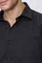 Men's Black Long Sleeve Hard Collar Comfort Fit Shirt 1004245051 - 5