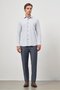 Men's Gray Long Sleeve Textured Hard Collar Comfort Fit Shirt 1004245156 - 2