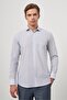 White Long Sleeve Pattern Half Italian Collar Pocket Cotton Classic Comfort Fit Shirt 1004245175