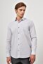 Gray Long Sleeve Pattern Half Italian Pocket Cotton Classic Comfort Fit Shirt 1004245174 - 4