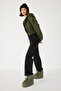 Women's Zippered Hooded Sweatshirt with Long Sleeves - 2