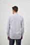 Men's White Long Sleeve Patterned Half Italian Collar Pocket Cotton Comfort Fit Shirt 1004245180 - 7