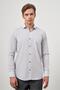 Gray Long Sleeve Pattern Half Italian Pocket Cotton Classic Comfort Fit Shirt 1004245174
