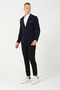 Men's Slim Fit Blazer Jacket Navy Blue - 6