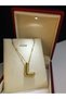 Balloon letter l necklace stainless steel yellow color • in illuminated box • for lover • for wife • for mother necklace