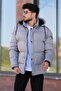 Stil Kombin Detachable Hooded Inflatable Coat with Embroidery and Fur Inside 2911_50213 - 2
