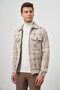 Men's Tan Knitted Baby Collar Self-Patterned No Slits Slim Fit Classic Coat 1007245157 - 5
