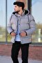 Stil Kombin Detachable Hooded Inflatable Coat with Embroidery and Fur Inside 2911_50213 - 6