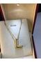 Balloon letter l necklace stainless steel yellow color • in illuminated box • for lover • for wife • for mother necklace - 3