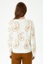 Women's Crew Neck Cream Sweater 50270424 -Vr071 - 5