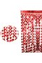Red Color Heart Shaped Metalized Fringed Backdrop Curtain Decoration
