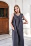 Women's Anthracite Shoulder Tie Dress - 3