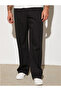 Men's Wide Cut Oversize Black Tracksuit Bottom - 2