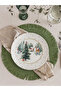 Mixed Printed Christmas Themed Porcelain Serving Plate 25 cm New Year Christmas Concept - 2