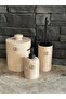 Travertine Natural Stone - 3-Piece Bath Set, Matte Black Detailed - 7