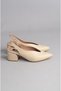 Seç 9627 Genuine Leather Heel-Height Women's Shoes (Heel Height: 6 cm) Beige - 6