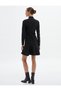 Knitwear Dress Mini High Collar Half Zipper Long Sleeve - 4