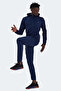 Rich Men's Zippered Hooded Navy Blue Tracksuit Set with Pockets - 5