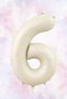 Retro Cream 6 Year Old Balloon Happy Birthday Balloon Set with Kraft Banner and 3 Retro Heart Balloons - 2