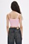 Powder Hair Braided Knitwear Crop Top - 5