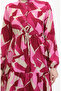 Fuchsia Patterned Lace up Dress - Front Buttoned 0518-04 - 5