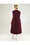 Women's Large Size Long Vest with Leather Pockets Ottoman Plum - 7