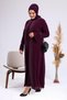 Women's Plus Size Jewelled and Pearl Patterned Sleeves Pleated Mother Hijab Evening Dress Set - 5