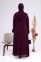 Women's Plus Size Jewelled and Pearl Patterned Sleeves Pleated Mother Hijab Evening Dress Set - 6