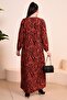 Women's Large Size Patterned Viscose Dress Mother Orange - 8