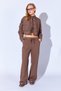 Brown Gabardine Washed Thick Outer Shirt Skirt with Frayed Edges Women's Jacket |   Ek10009497 - 4