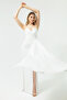 Women's White Strap Long Satin Evening Dress & Graduation Dress