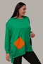 Women's Large Size Colorful Pocket Extra Comfortable Fit Green Sweatshirt - 5
